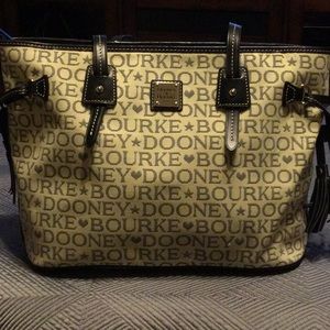 Dooney and Bourke large cream and black shoulder bag for women